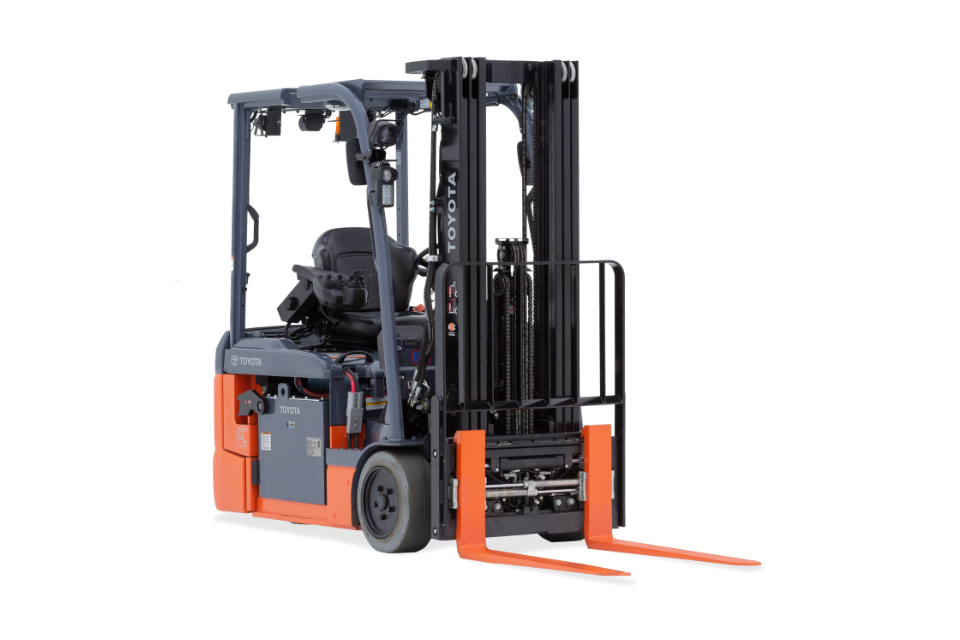 image of toyota's 3-wheel electric forklift