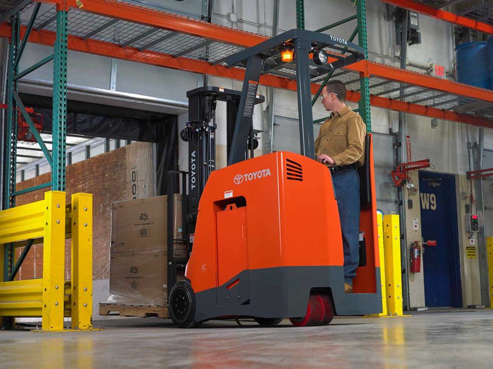 Man Operating Toyota Forklift