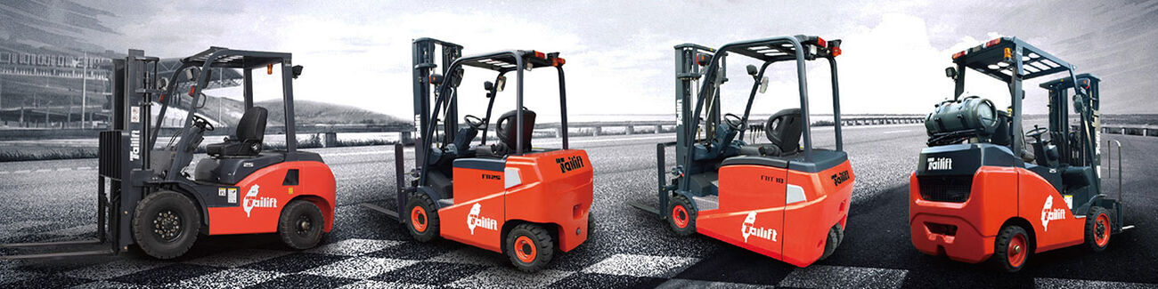 image of Tailift's forklift and industrial equipment lineup